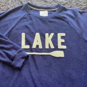 Simply‎ Southern Blue Terry Cloth Lake Sweater Womens Oversized M